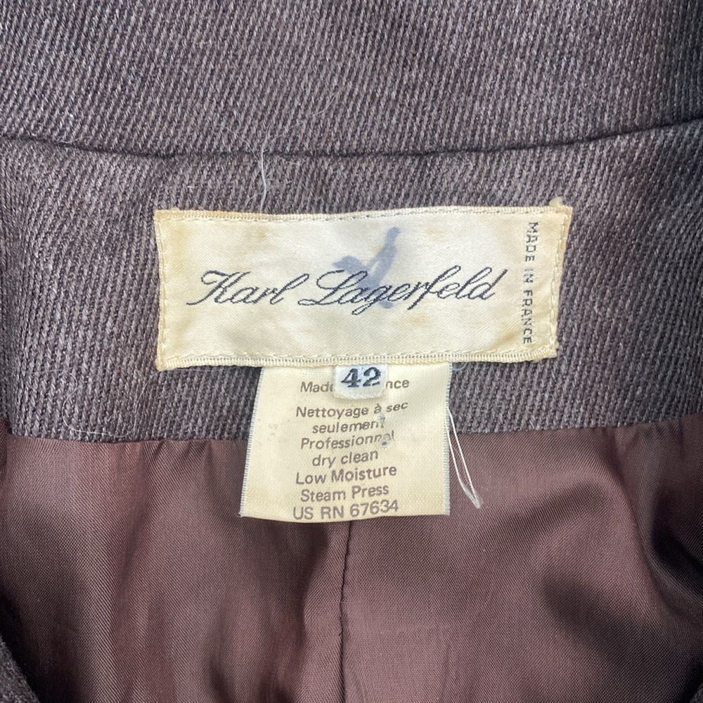 Vintage Karl Lagerfeld Collection Runway Jacket Lace‎ Up Brown Wool - Picture 14 of 16